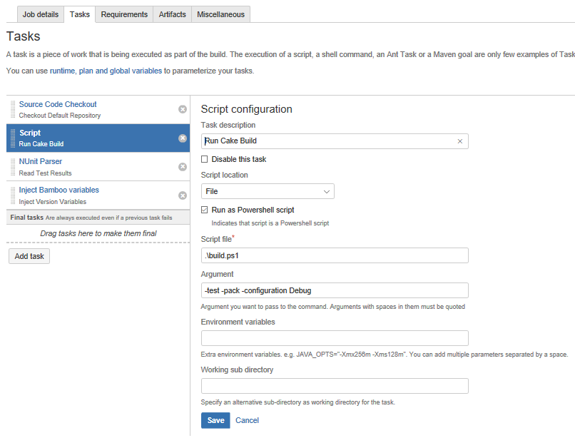 Configuring the Cake bootstrapper